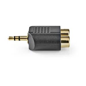 Nedis Stereo-Audio-Adapter - 3.5 mm Stecker - 2x Cinch Buchse - Vergoldet - Gerade - ABS - Schwarz - 10 Stück - Plastikbeutel Nedis