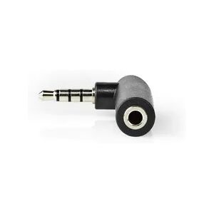 Nedis Stereo-Audio-Adapter - 3.5 mm Stecker - 3.5 mm Buchse - Vernickelt - 90° abgewinkelt - Metall - Schwarz - 10 Stück - Plastikbeutel Nedis