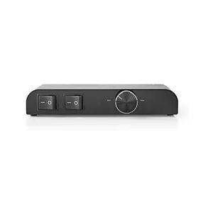 Nedis Speaker Control Switchbox - 2 port(s) - Banana - Speaker impedance: 4-16 Ohm - Maximum load per channel: 60 W - Volume control - Aluminium - Black