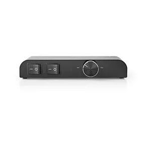 Phoenix Nedis Speaker Control Switchbox - 2 port(s) - Banana - Speaker impedance: 4-16 Ohm - Maximum load per channel: 60 W - Volume control - Aluminium - Black