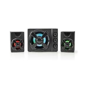 Nedis Gaming-Lautsprecher - Lautsprecherkanäle: 2.1 - Stromversorgung über USB - 3.5 mm Stecker - 33 W - LED - Lautstärke-Regler Nedis