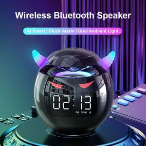Prisma Tragbarer Süßer Kleiner Teufel Ai Smart Bluetooth-Lautsprecher 3d-Stereo-Subwoofer Mini-Led-Digitaluhr Wecker Wasserdichter Hifi-Spieluhr