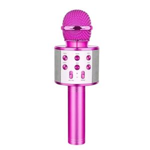 SupplySwap Trådløs mikrofon, professionel højttaler, håndholdt optager, 6 stk lyserød farve