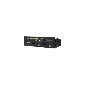 LogiLink UA0341, Kompakt flash (CF), MS Micro (M2), Hukommelsesstick (MS), MicroSD (TransFlash), SD, xD, Sort, 5.25, 5000 Mbit/s, RoHS, CE, SATA