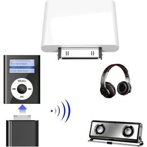 Trådløs Bluetooth-kompatibel sender HiFi Audio Dongle Adapter til iPod Classic/Touch White