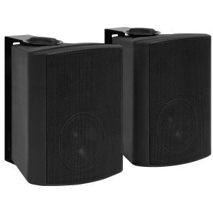 vidaXL Altavoces Estéreo De Pared 2 Uds Negro Interior Exterior 100 W