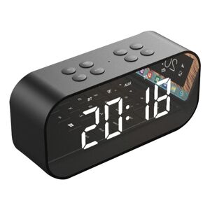 Enceinte sans fil Bluetooth 5.0 LEORY BT501 avec double alarme, affichage LED, stéréo, lecteur de carte TF et microphone