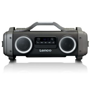 Lenco Enceinte bluetooth étanche radio fm et effets lumineux noir Noir 19x24x54cm