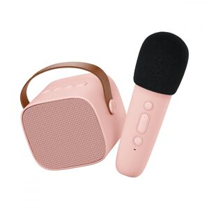 LALARMA Enceinte karaoke sans fil rechargeable silicone rose