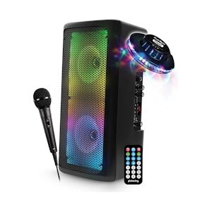 Enceinte Karaoké FestiSound SRX206 Mobile SONO DJ autonome LED - 300W - USB/SD/Bluetooth + Micro Télécommande + UFO OVNI