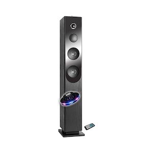 Tour de son Blacktower, avec lecteur CD, Bluetooth, FM et USB, 100W , télécommande, Jeu de lumière OVNI LED