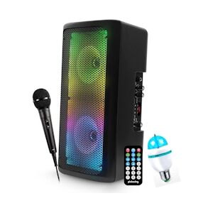 Enceinte FestiSound SRX206 Karaoké Enfant sans Fil Sono Portable DJ Autonome avec MICRO -Bluetooth USB idéal SOIRÉE + Ampoule