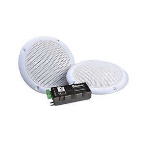 e-audio Haut-parleurs WATERPROOF Hifi 80W plafond encastrable amplifiée compatible Smartphone Google Home Bluetooth Amazon Alexa