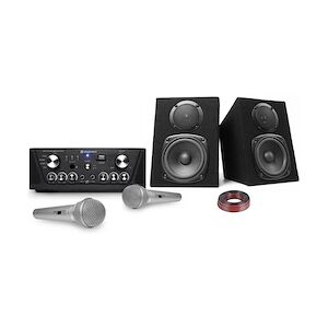 Gefroy Amplificateur Skytronic karaoké USB/SD/FM 160W + Enceintes compactes 2x100W + 2 Micros SL