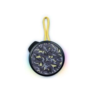 Bigben Party - Enceinte Bluetooth Ronde Avec Dragonne Et Effets Lumineux - 15w - Noir Et Jaune Camouflage