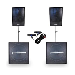 Ibiza Sound Pack 181810 Sono DJ 2800W Caissons bi-amplifié