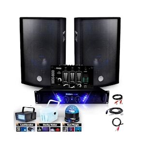 Ibiza Sound Pack Sono Ampli 480W + HP BMS-12 de 2x600W mix + PACK DERBY