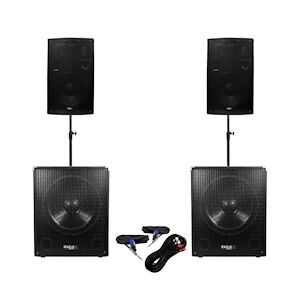 Ibiza Sound Pack 151512 Sono DJ 2800W Caissons bi-amplifié