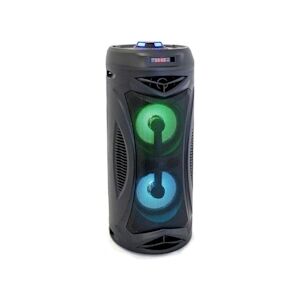 Inovalley Ka02- Enceinte Lumineuse Bluetooth 400w - Fonction Karaoke - 2 Haut-parleurs - Lumieres Led Synchronisees - Port Usb