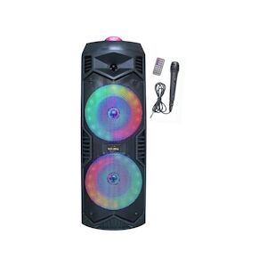 Inovalley Ka113xxl - Enceinte Lumineuse Bluetooth 700w - Fonction Karaoke - 2 Haut-parleurs - Boule Kaleidoscope Led - Port Usb