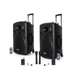 Ibiza Sound Système Actif Amplifié sur Batterie 1400W Port12 VHF Sonorisation Musiciens DJ USB Bluetooth Mobile