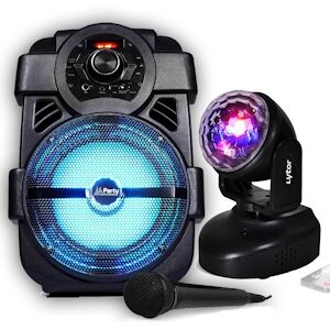 Karaoké Enfants Enceinte Party light - 250W portable Batterie MICRO HANDY180 avec USB/BLUETOOTH/ RADIO FM + Magic Wash - Publicité