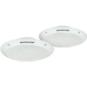 MONACOR SPE-15F/WS Paire de haut-parleurs Public Adress de plafond, resistants aux intemperies - Haut-parleurs ELA 100 V