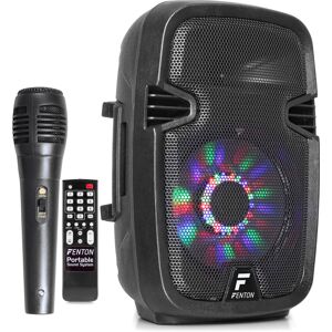 Fenton FT8LED Systeme de sonorisation portable 8 300W - Haut-parleur actif sans fil