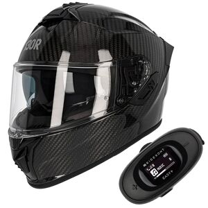 130R - Casco + interfono Pack Kashima Carbon Gloss Nero + Easy+ Nero UNICA