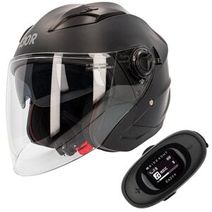 130R - Casco + interfono Pack Arida V2 Nero Matt + Easy+ Nero UNICA