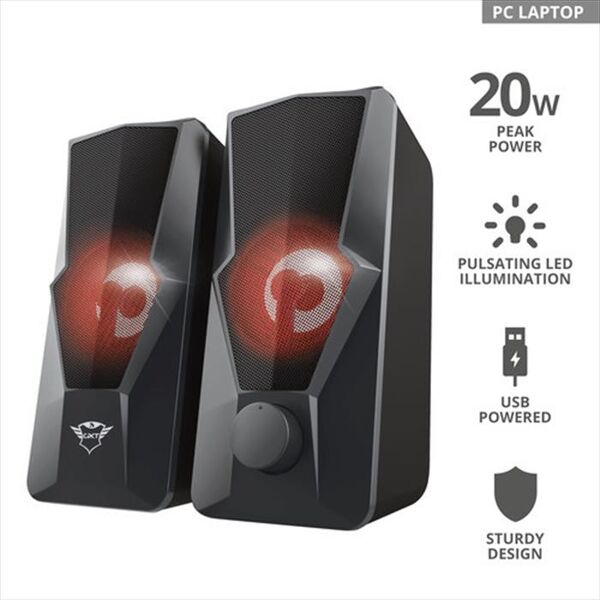 trust gxt610 argus led 2.0 speaker set-black