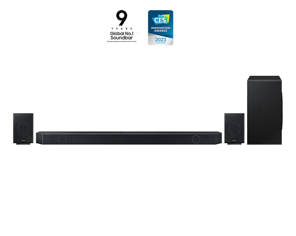 Samsung Soundbar HW-Q990C/ZF Serie Q, 22 speaker, Wireless Dolby Atmos, Audio a 11.1.4 canali, Q-Simphony, Compatibile con Alexa e Google Assistant, Black 2023