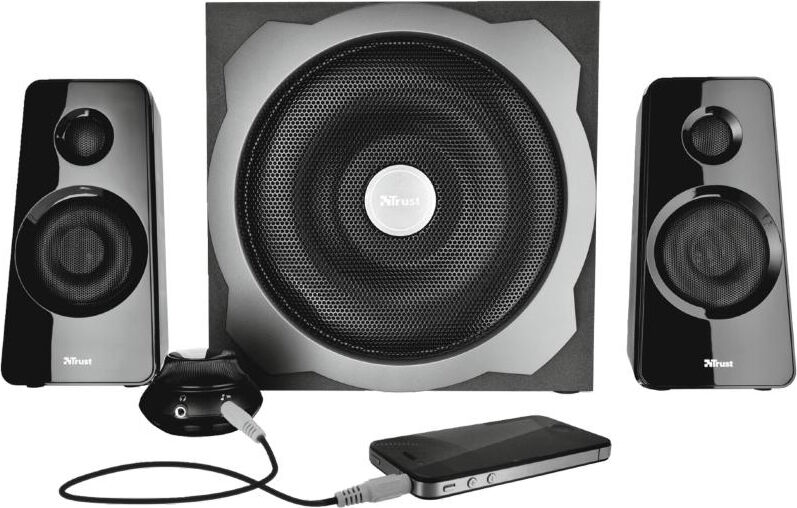 trust 19019 casse per pc 2.1 con subwoofer mp3 altoparlanti 2.1 tytan rms colore nero - 19019