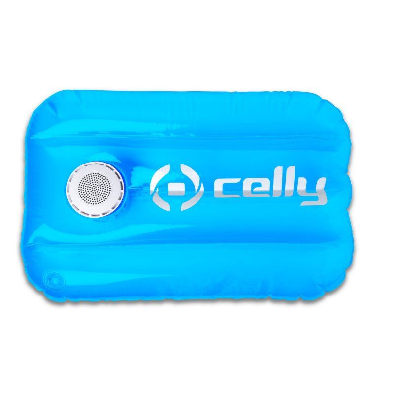 Celly pool pillow colchão insuflável com altifalante bluetooth resistente à água 3w azul