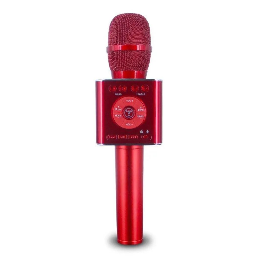 INF Trådlös Karaoke mikrofon med Bluetooth högtalare 2x5W röd