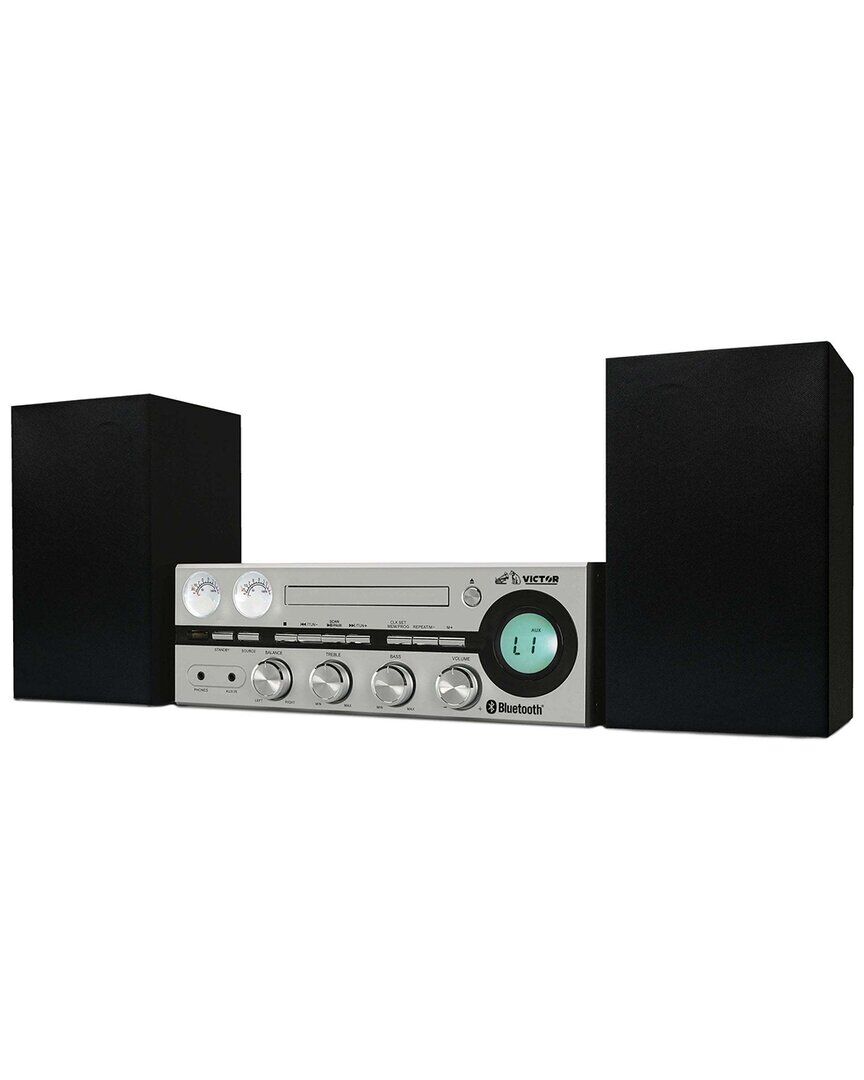 Victor Audio Victor Silver Milwaukee Desktop CD Stereo System With Bluetooth Silver NoSize