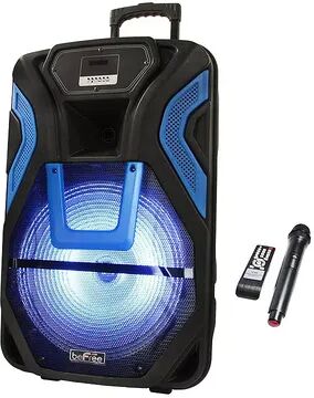 beFree Sound 15-Inch Rechargeable Bluetooth Portable Party PA Speaker System, Black