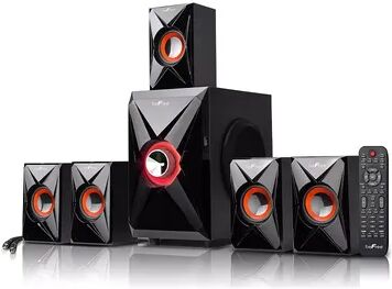 beFree Sound 5.1 Channel Bluetooth Surround Sound Speaker System, Orange