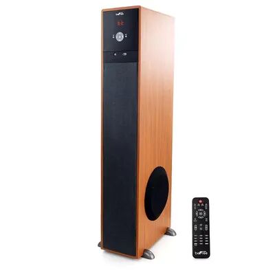 beFree Sound Bluetooth Powered Tower Speaker, Brown