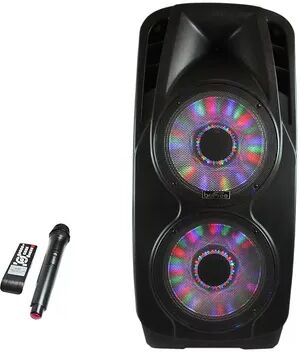 beFree Sound Double 12-Inch Subwoofer Portable Bluetooth Party PA Speaker, Black