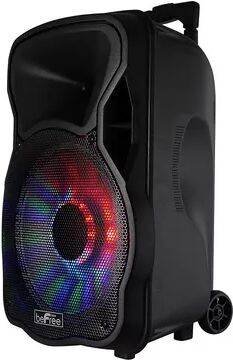 beFree Sound 12-Inch 2500 Watt Bluetooth Rechargeable Portable Party PA Speaker with Illuminating Lights, Black