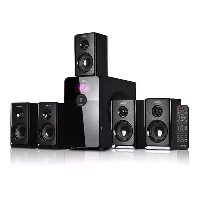 beFree Sound 5.1 Channel Bluetooth Surround Sound Speaker System, Black