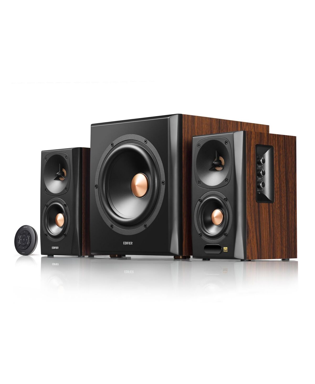 Edifier S360db Bookshelf Speaker With Subwoofer, 2.1 Speaker System - Brown