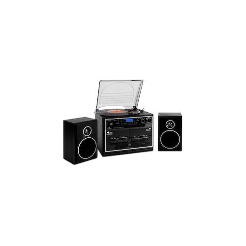 auna 388-BT Stereoanlage Plattenspieler Kassette Bluetooth Schwarz