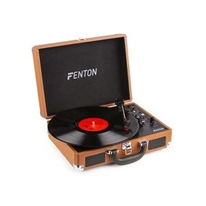 Fenton RP115F - Platine vinyle vintage Bluetooth pour disques 33, 45 et 78 tours - Brun, avec haut-parleurs intégrés - Publicité