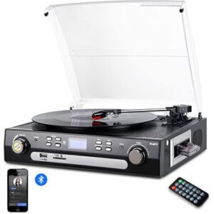 AUNA Sarah Ann - Platine Vinyle, Tourne Disque, 33, 45 et 78 t/MN, Design  Mallette, Pieds Amovibles, Enceintes stéréo, Port USB, Lecteur de Carte SD,  Bluetooth - Noir