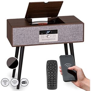 AUNA Platine Vinyle Bluetooth, Tourne Disque Vinyle CD, USB, Dab+, FM Radio avec Haut Parleur, Tourne-disques Audio Vinyle 33 Tours, Chaine HiFi avec Platine Vinyle, Lecteur Vinyles, Télécommande - Publicité