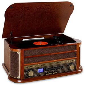 AUNA Platine Vinyle Bluetooth, Tourne Disque CD & USB avec Haut Parleur, Tourne-disques Audio 33 Tours, Chaine HiFi avec Platine Vinyle en Bois, Lecteur Vinyles Vintage avec 3 Vitesses - Publicité