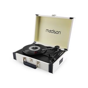 MADISON Malette tourne-disques - BT/USB/SD/FONCTION ENREGISTREMENT - Crème - MADISON RETROCASE-CR MAD-RETROCASE-CR