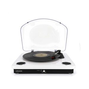 Platine vinyles Ledwood Round 300 Blanche - 33-45-78 Tours avec haut-parleurs stéréo 2x5W, Bluetooth - Encodage sur USB